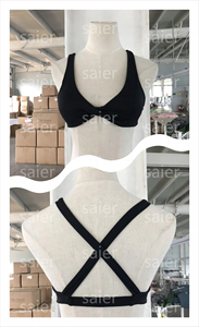 Soutien-gorge de sport pour femme en nylon et élasthanne écologiques, respirant et à séchage rapide, avec fermeture avant, pour l'entraînement, la gym, le yoga et les activités physiques - Product Image 2