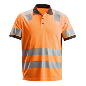 Polo de sécurité haute visibilité réfléchissant respirant à séchage rapide, manches courtes, vêtements de travail, uniforme de protection pour la construction - Product Image 1