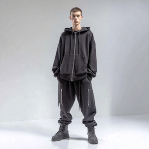 Fashion New style Oversized Hoodie Tracksuit Straight Length <b>Pants</b> Winter <b>Lounge</b> Set | baggy oversize drop zipper pattern - Product Image 1