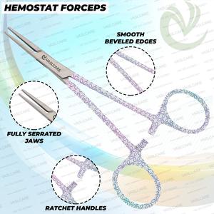 Juego de tijeras de Enfermería de 3 piezas con fórceps hemostáticos, tijeras de enfermería premium y juego de abrazaderas Mango impreso de diseño elegante de Vaslcare - Product Image 4