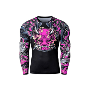 Venta al por mayor personalizada Rashguard camisa de compresión de manga larga o corta para Jiu Jitsu ropa de artes marciales - Product Image 3