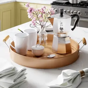 Bandeja de servicio de alimentos hecha a mano, diseño Popular, para servir té, color blanco - Product Image 6