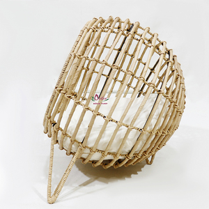 Artex Dong Thap Lit rond en rotin naturel tissé à la main avec coussin et support en métal pour chat/chien confort - Product Image 3
