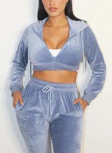 Costume de sport d'hiver pour femmes, jogging avec logo personnalisé, survêtement à capuche pour femmes, pantalon de jogging, survêtement de sport décontracté, grande taille - Product Image 3