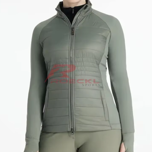 Chaqueta de montar a caballo personalizada para mujer, venta al por mayor, tela elástica versátil, control de humedad, soporte sin costuras, diseño elegante ecuestre - Product Image 1