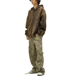 Prenda desgastada Sun Faded hoddies para hombre 100% algodón Heavyweight Acid Wash French Terry Hoodie - Product Image 4