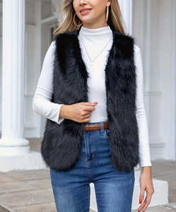 Ladies <b>Sleeveless</b> Faux Fur Vest <b>Coat</b> with Cozy Warm Plush Finish Designed for Chic Winter Fashion Looks and Everyday Wear - Product Image 4