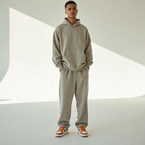 French Terry Baggy 2 pièces survêtement sweat à capuche survêtement pantalons de survêtement ensembles 500 GSM ensembles de sweat à capuche hommes - Product Image 6