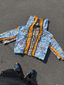 เสื้อฮู้ดดี้ผ้าคอตตอนหนานุ่มคุณภาพสูง ทรงโอเวอร์ไซส์ ซิปเต็มตัว พิมพ์ลายเต็มตัว ปักลายเพชร  สามารถปรับแต่งสีได้ - Product Image 2