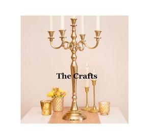 Candelabre de qualité supérieure en aluminium couleur or pour la décoration de mariage - Product Image 3