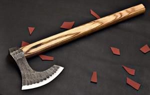 Hache viking Ragnar forgée de haute qualité, acier au carbone, lame tranchante, hache unique faite à la main, prête au combat, longue hache barbue - Product Image 6