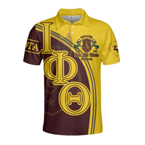 Camiseta Polo Clásica Iota Phi Theta 1963 para Hombre, Fraternidad Griega, Bordada, de Algodón, Estilo Universitario - Product Image 1