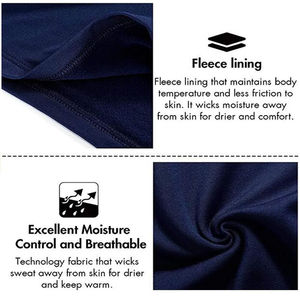 Hot Selling Fleece Lined <b>Thermal</b> Long Johns Set <b>For</b> <b>Men</b> Breathable Solid Blue Color Round Neck Long Johns Set <b>For</b> Winter Use - Product Image 6