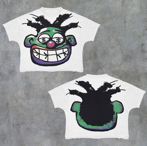 Heavyweight Raw Hem Boxy Fit Loose Fit Camiseta 100% algodón desgastado gráfico DTG estampado pantalones cortos mangas hombres camiseta para hombres - Product Image 5