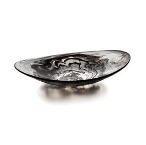 Bol de service moderne en résine écologique Surface brillante polie Design élégant fait à la main pour la maison Table Cuisine Décoration Fête - Product Image 2