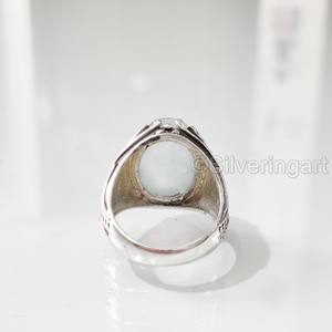 Nuevo Anillo Exclusivo para Hombre con Piedra Preciosa de Aguamarina Natural, Piedra de Nacimiento de Marzo, Todas las Tallas, Joyería Fina Árabe, Anillo de Plata de Ley 925 - Product Image 6