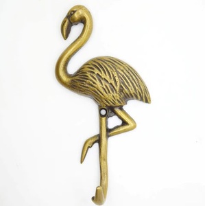 Brass Flamingo Coat <b>Hook</b> Kitchen Storage Hanger Bag and Cloth <b>Hooks</b> <b>for</b> Bathroom and Wardrobe - Product Image 5