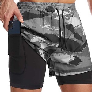 Pantalones cortos para correr 2 en 1 para hombre, pantalones cortos atléticos para gimnasio de 7 ", pantalones cortos de entrenamiento ligeros de secado rápido - Product Image 5