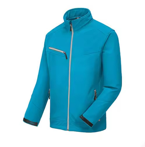 Chaqueta de bombardero Softshell para hombre, servicio OEM, tela de lona, cuello levantado, logotipo frontal, capucha, a prueba de viento y transpirable - Product Image 2