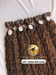 Venta al por mayor 100% Exportación de alta calidad 24 \ "indio 1B Color #4 Remy Extensiones Natural rizado superior cutícula alineada solo donante humano - Product Image 3