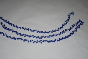 Chaîne de perles bleu roi de 3 mm, plaquée or, enveloppée de fil, pour la fabrication de bijoux, vendue au mètre - Product Image 2