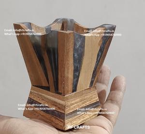 <b>Mini</b> Bakhoor <b>Burner</b> Handmade <b>Wood</b> and Epoxy Resin Design Ideal for Ramadan Gift and Daily Incense Use - Product Image 4