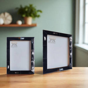 Cadre photo moderne rustique en incrustation d'os fait à la main avec un design luxueux personnalisable pour le dessus de table, la chambre à coucher ou un cadeau - Product Image 5