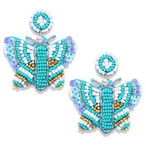 Pendientes colgantes hechos a mano con estilo de moda Mardi Gras Scorpion Beaded Drop con colores personalizados para mujeres y niñas - Product Image 3