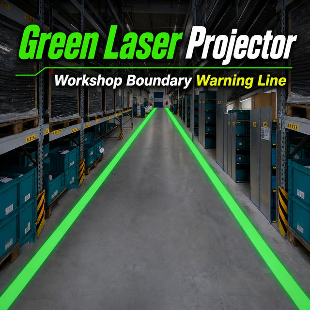 Industrial Line Laser Projector Adjustable Line Thickness Green Laser Warning Light for Workshop Warehouse Parking Lot