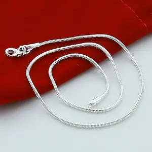 Collar de cadena de serpiente Chapado en plata de ley 925 para mujer, accesorios de joyería de moda para fiesta, venta al por mayor de fábrica, OEM personalizado