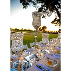 Décorations de mariage en cristal doré perlé Centres de table Hurricanes Bougeoir pour événements Fêtes Fournitures de table - Product Image 5