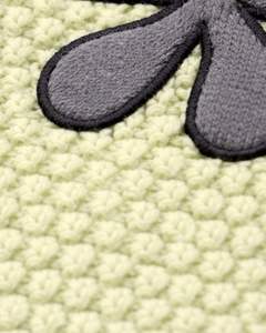 Womens Light Green Cropped Knit Sweater <b>With</b> Flower Applique Long Flare Sleeves Soft Fashion Casual Winter Top Streetwear Styles - Product Image 4