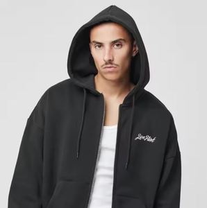 Sudadera con Capucha Unisex Personalizada con Cremallera Completa, 100% Algodón, Felpa Francesa, Color Sólido, para Invierno - Product Image 2