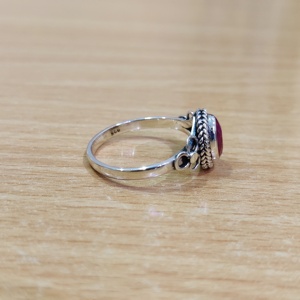 Moda rubí ágata piedras preciosas diseño de flores hechas a mano joyería de plata mayorista de la India anillo más vendido - Product Image 3