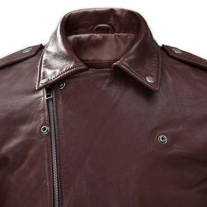 แจ็กเก็ตหนังสไตล์สตรีทสำหรับผู้ชายแจ็กเก็ตหนังแท้สไตล์ฮิปฮอปสำหรับฤดูหนาวตามสั่งหนังยุโรปและอเมริกา - Product Image 6