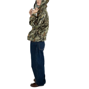 เสื้อฮู้ดดี้แบบมีซิป ทรงโอเวอร์ไซส์ ลายพรางป่า สำหรับกิจกรรมกลางแจ้ง ป้องกันลม ปรับแขนเสื้อและเอวได้ด้วยเชือกผูก - Product Image 6