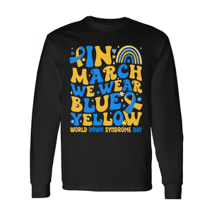 En mars, nous portons un t-shirt à manches longues bleu et jaune pour la Journée mondiale du syndrome de Down - Product Image 2