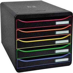 Exacompta BIG-BOX Plus DIN A4 Extra-Wide Polystyrene <b>File</b> Cabinet 5-Drawer Unit Black Housing and Drawer Color - Product Image 1