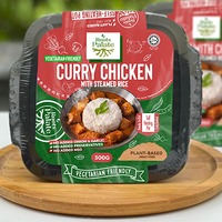 Comida Vegetariana a Base de Plantas, Hot Pot de Pollo Kapitan, Picante y Dulce, Cocida, Autocalentable, Instantánea, Lista para Comer, Envasada al Vacío, para Niños