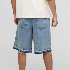 New Men's Patchwork Denim Shorts High Quality Breathable Street Wear Cotton Stretch Regular Short Jeans Men's Shorts - Product Image 2