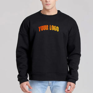 เสื้อสเวตเชิ้ตคุณภาพสูงสำหรับผู้ชาย ผ้าระบายอากาศได้ดี สีดำล้วน ทรงโอเวอร์ไซส์ แห้งเร็ว - Product Image 5
