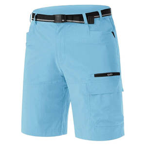 Personnalisé élégant lin/coton solide multicolore longueur au genou 6 poches imperméable séchage rapide Cargo randonnée Shorts hommes été rue - Product Image 1