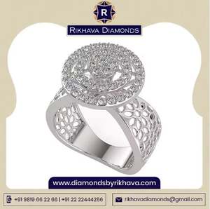 Anillo solitario de oro blanco con diamantes reales de moda de alta resistencia, excelente precio, hermoso diseño con joyería de moda al mejor precio - Product Image 5