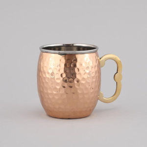 Tasses à eau en cuivre de qualité supérieure à texture martelée avec poignée en aluminium doré, accessoires de cuisine - Product Image 1