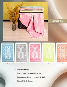 ผ้าขนหนูชายหาด DAFNI BIG PAZAR สีม่วง ลายพิมพ์เฮอร์ริงโบน ผ้าเทอร์รี่ ซักได้ พร้อมพู่สีขาว น้ำหนักปานกลาง เคลือบ HDPE - Product Image 2