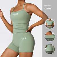 Ensemble de yoga pour femmes avec logo personnalisé, 2 pièces, soutien-gorge de sport élastique, pantalon de yoga de fitness, leggings extensibles à séchage rapide