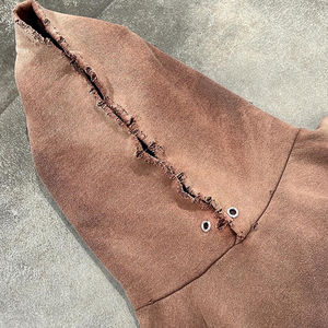 เสื้อฮู้ดดี้ผู้ชายสไตล์วินเทจ ย้อมสีแบบแอซิด ลุคขาดๆ ทรงโอเวอร์ไซส์ สำหรับฤดูหนาว ผ้าฝ้าย 100% เป็นมิตรกับสิ่งแวดล้อม - Product Image 4