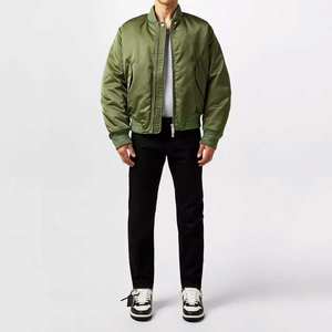 Tissu de travail d'automne avec logo personnalisé OEM mode ample marron noir blousons bombardier vintage de vêtements d'extérieur rétro courts pour hommes - Product Image 6