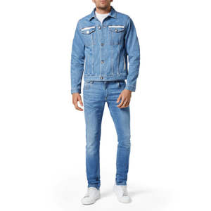 Streetwear winter <b>men</b> denim <b>jacket</b> ripped <b>slim</b> <b>fit</b> fashion style thick lined blue jean outerwear coat design casual - Product Image 2