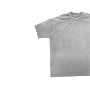 Blank Vintage Custom Knitted <b>Polyester</b> / Cotton 200gsm Oversized Acid Wash <b>Men</b> <b>T</b>-<b>Shirt</b> Anti-Pilling - Product Image 3